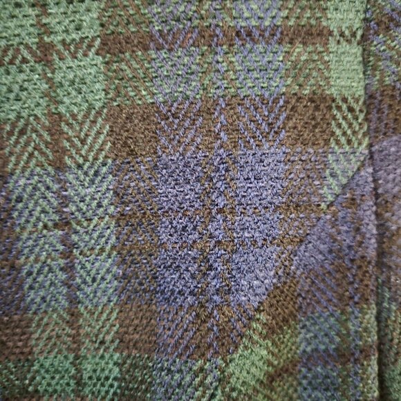Talbots Vintage Blackwatch Plaid Wool Blend Velvet Collar Blazer Size 4 - Picture 4 of 6